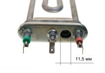 ТЭН (нагреватель) L=190 мм, 1800W, прямой с отверстием стиральной машины Bosch, Samsung